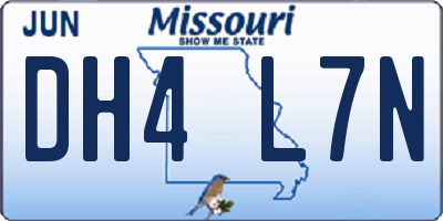 MO license plate DH4L7N