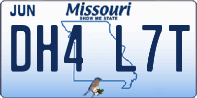 MO license plate DH4L7T