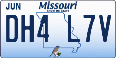 MO license plate DH4L7V