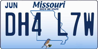 MO license plate DH4L7W