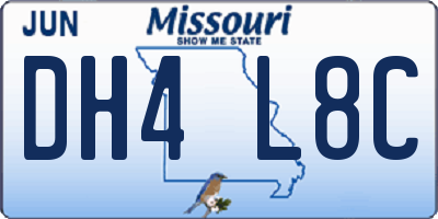 MO license plate DH4L8C
