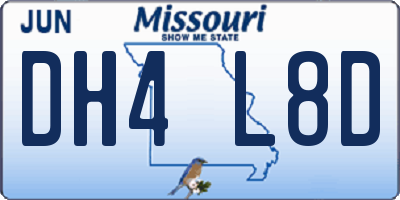 MO license plate DH4L8D