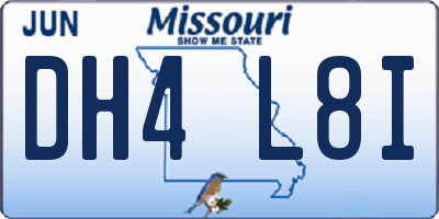 MO license plate DH4L8I