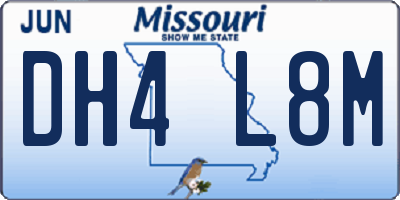 MO license plate DH4L8M