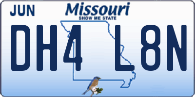 MO license plate DH4L8N