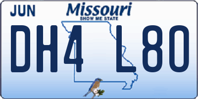MO license plate DH4L8O