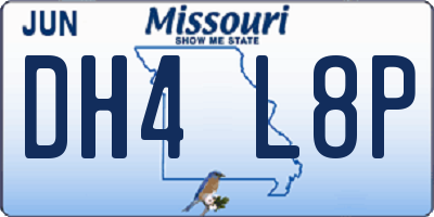 MO license plate DH4L8P