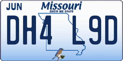 MO license plate DH4L9D