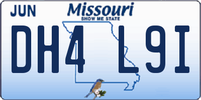 MO license plate DH4L9I