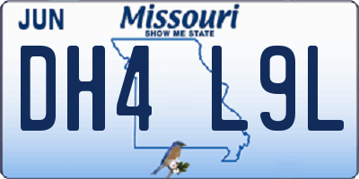 MO license plate DH4L9L