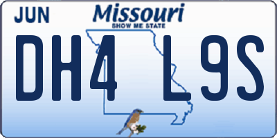 MO license plate DH4L9S