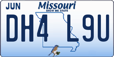 MO license plate DH4L9U