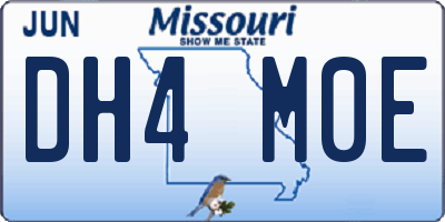 MO license plate DH4M0E