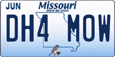 MO license plate DH4M0W