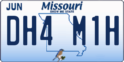 MO license plate DH4M1H