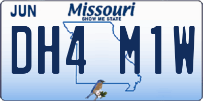 MO license plate DH4M1W