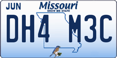MO license plate DH4M3C