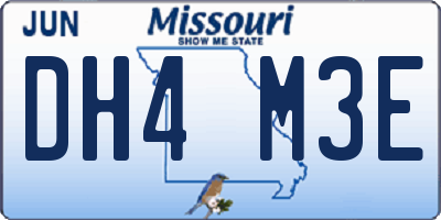 MO license plate DH4M3E
