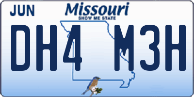 MO license plate DH4M3H