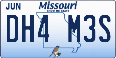 MO license plate DH4M3S