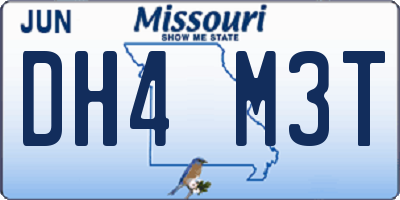 MO license plate DH4M3T