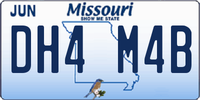 MO license plate DH4M4B