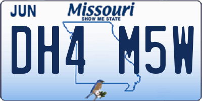 MO license plate DH4M5W
