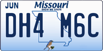 MO license plate DH4M6C
