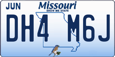 MO license plate DH4M6J