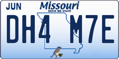 MO license plate DH4M7E