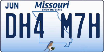 MO license plate DH4M7H