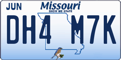 MO license plate DH4M7K
