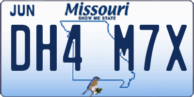 MO license plate DH4M7X
