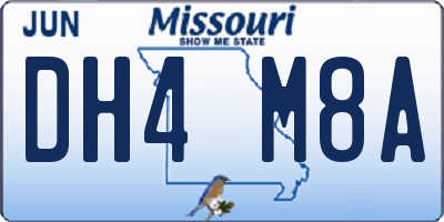MO license plate DH4M8A