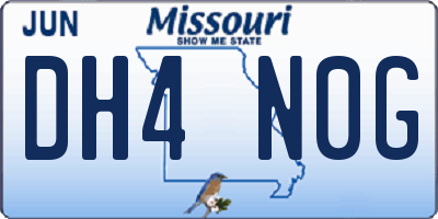 MO license plate DH4N0G