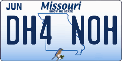 MO license plate DH4N0H