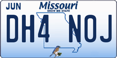 MO license plate DH4N0J