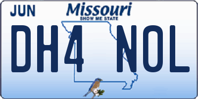 MO license plate DH4N0L