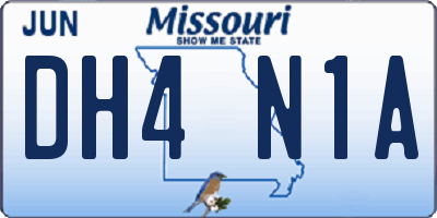 MO license plate DH4N1A