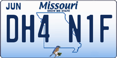 MO license plate DH4N1F
