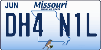 MO license plate DH4N1L