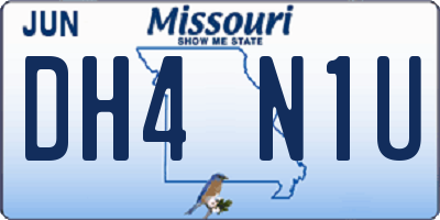 MO license plate DH4N1U