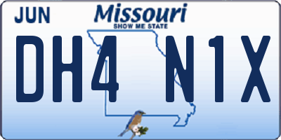 MO license plate DH4N1X
