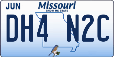 MO license plate DH4N2C
