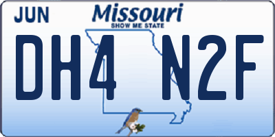 MO license plate DH4N2F
