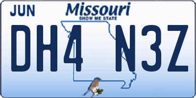 MO license plate DH4N3Z