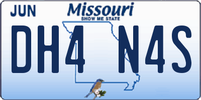 MO license plate DH4N4S