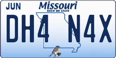 MO license plate DH4N4X