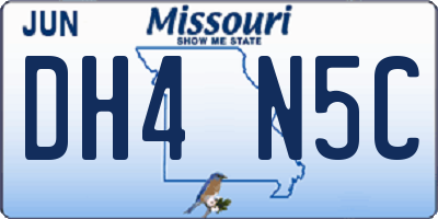 MO license plate DH4N5C