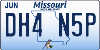 MO license plate DH4N5P